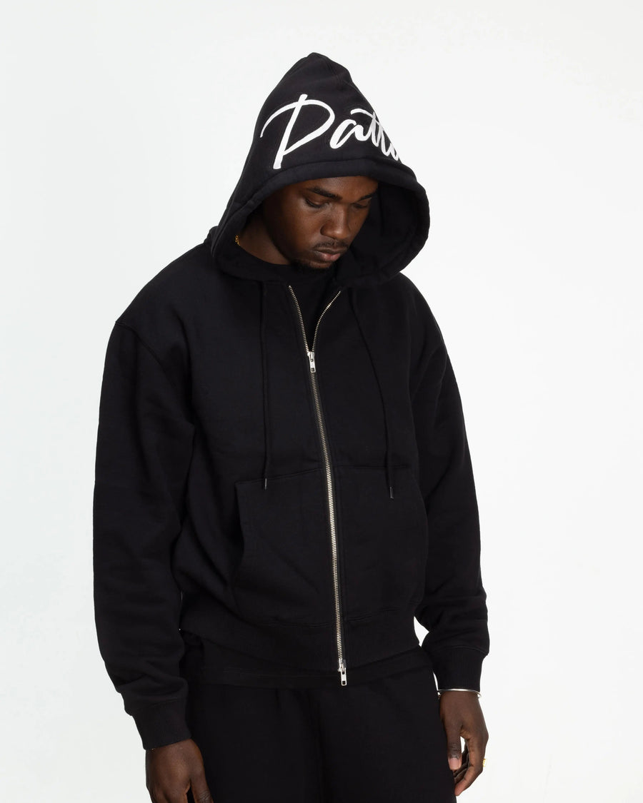 Patta Embro Classic Zip Up Hooded Sweater (Black)