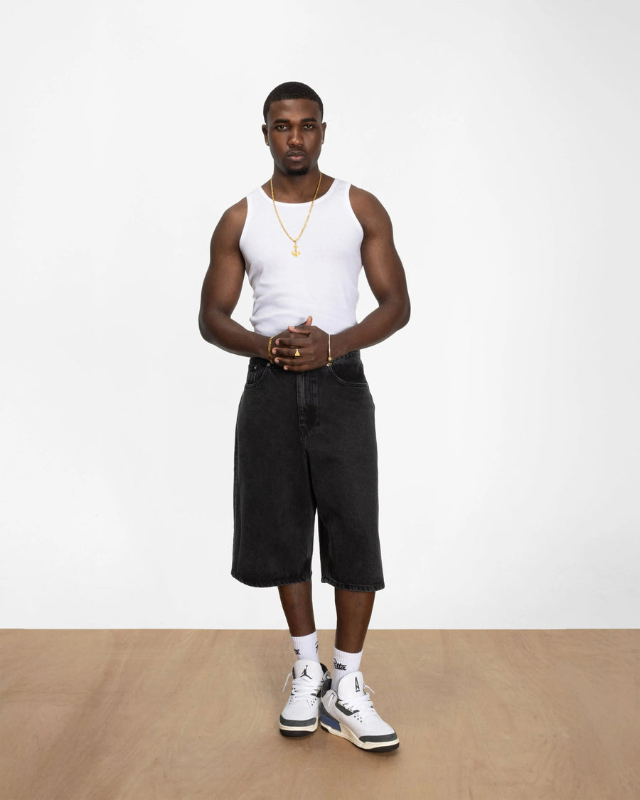 Patta Whiskers Denim Jorts (Black Denim)
