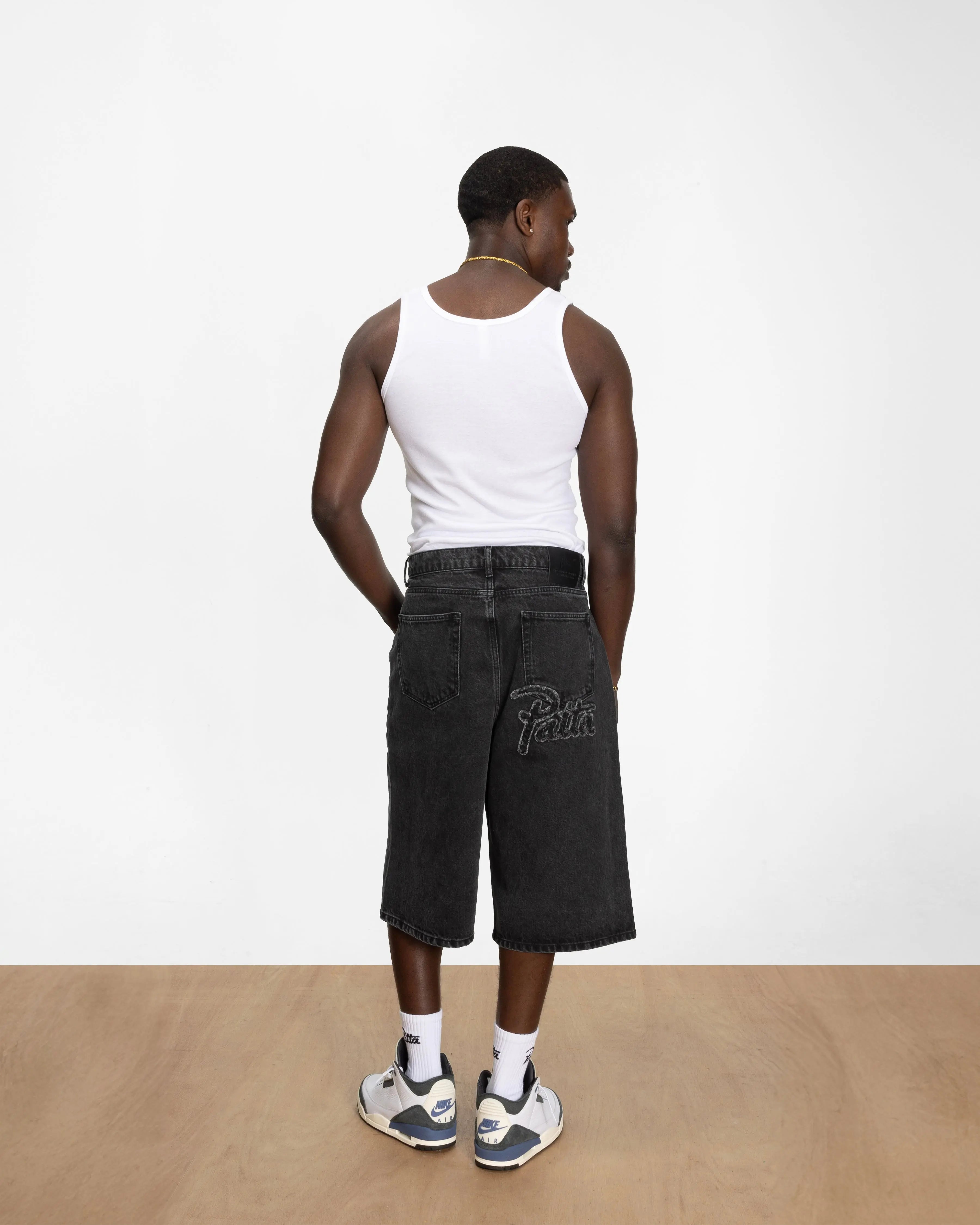 Patta Whiskers Denim Shorts (Black) (Black Denim) - Patta – Patta UK