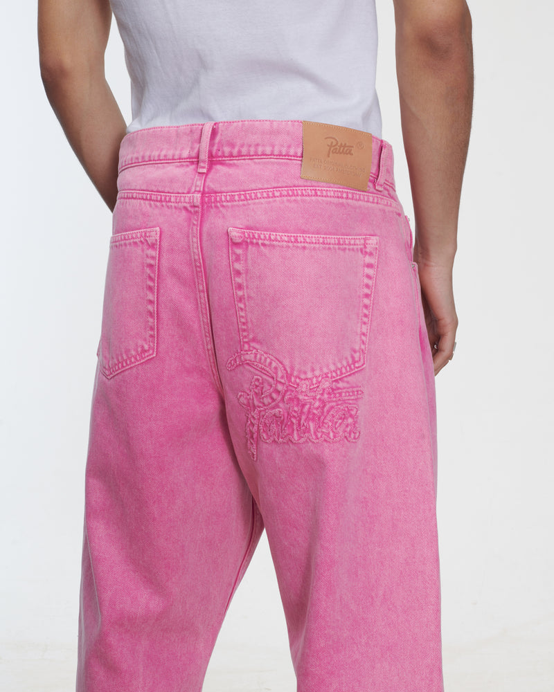 Patta Acid Wash Fuchsia Purple Denim Pants (Fuchsia Purple)