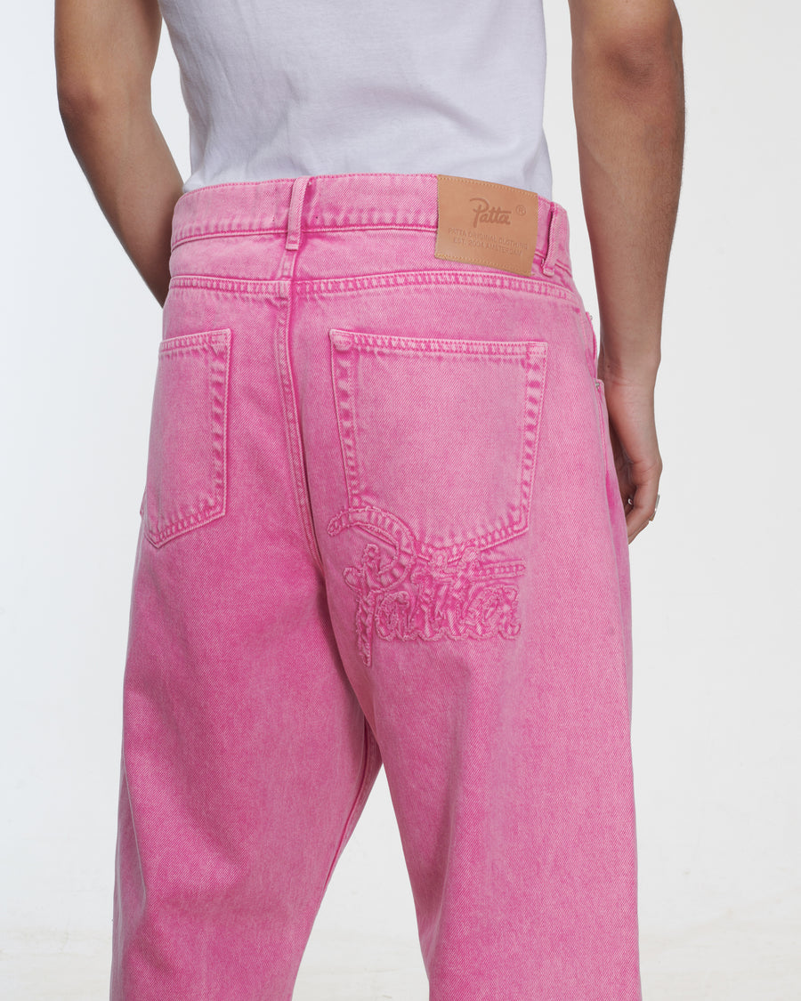 Patta Acid Wash Fuchsia Purple Denim Pants (Fuchsia Purple)