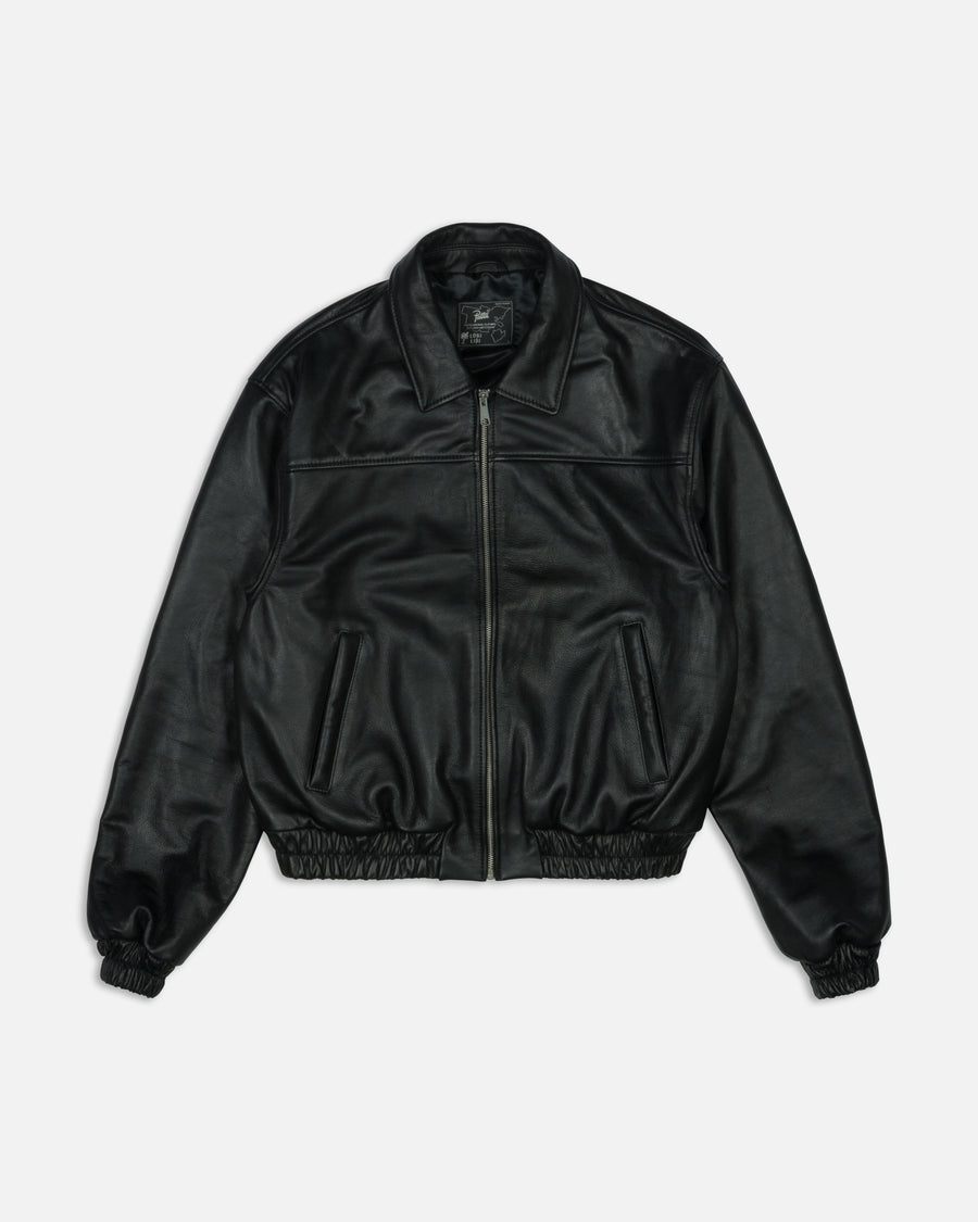 Patta Leather Bomber Jacket (Black)