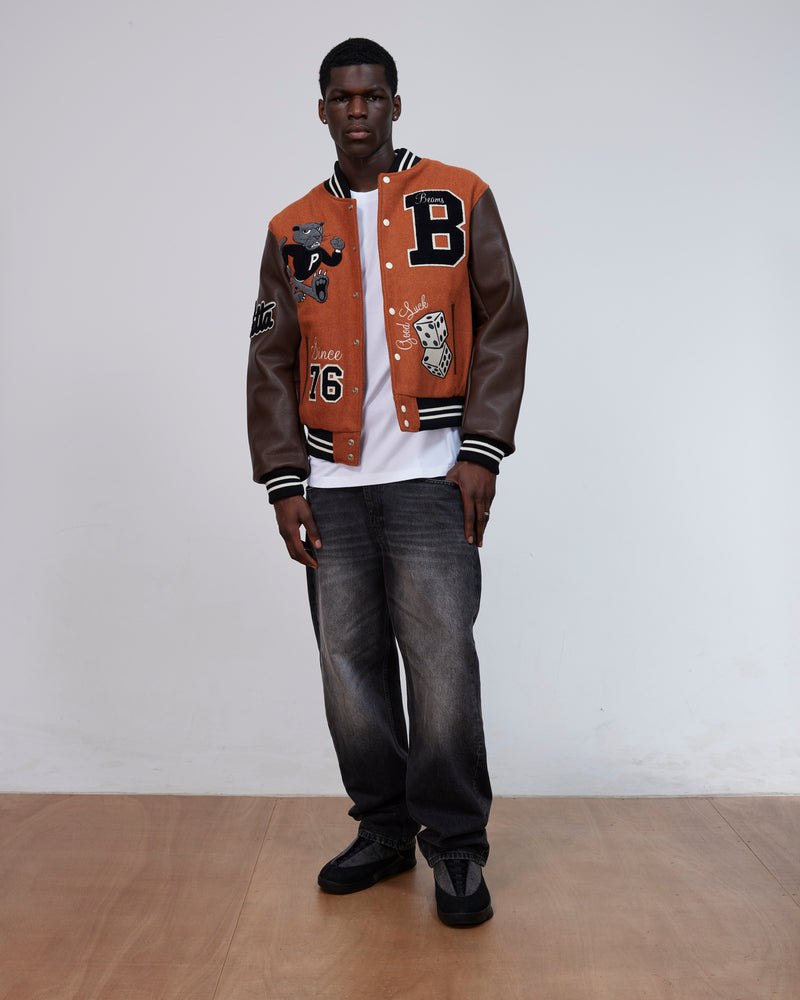Patta x Beams 50th Anniversary Varsity Jacket (Potter's Clay)