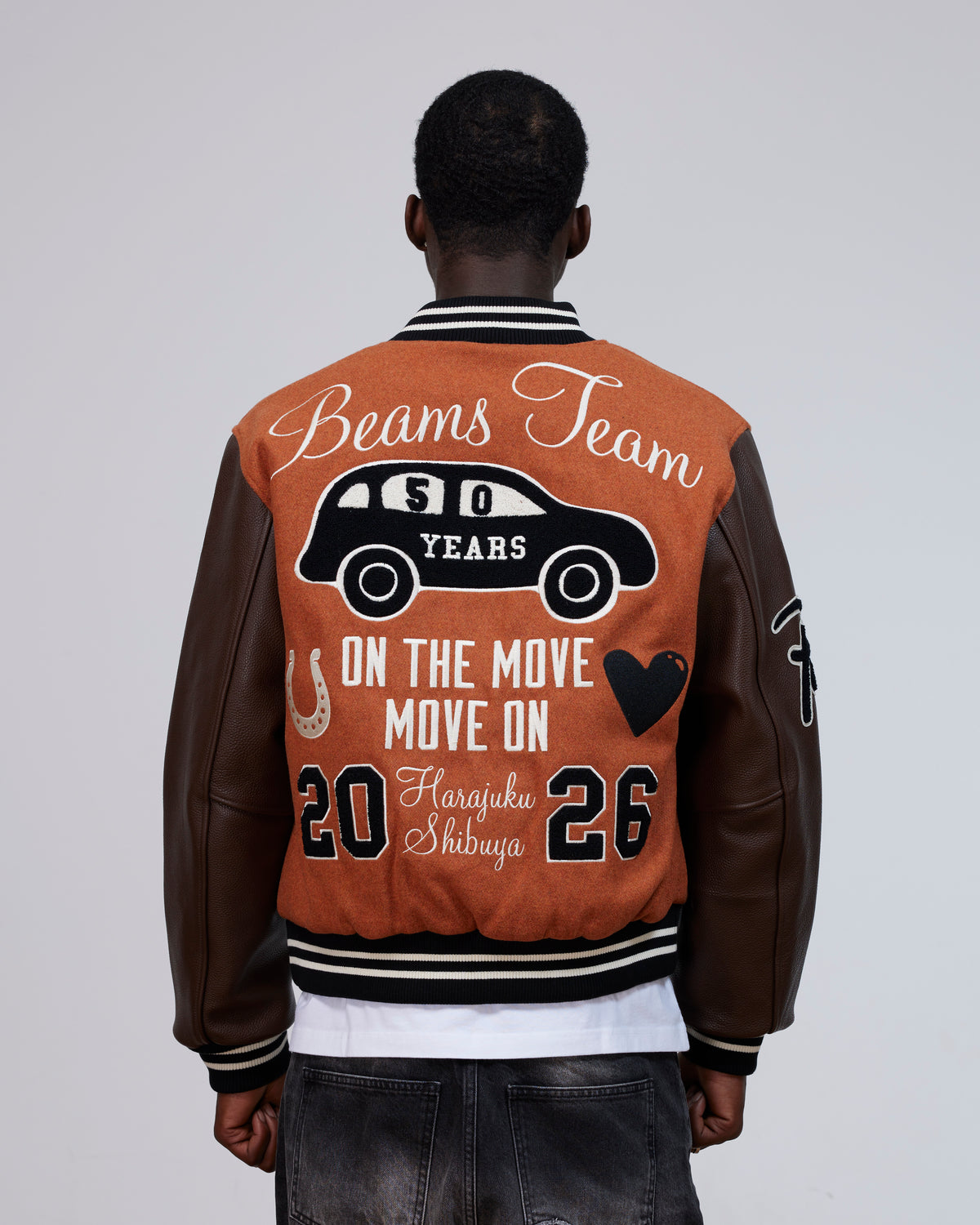 Patta x Beams 50th Anniversary Varsity Jacket (Potter's Clay)