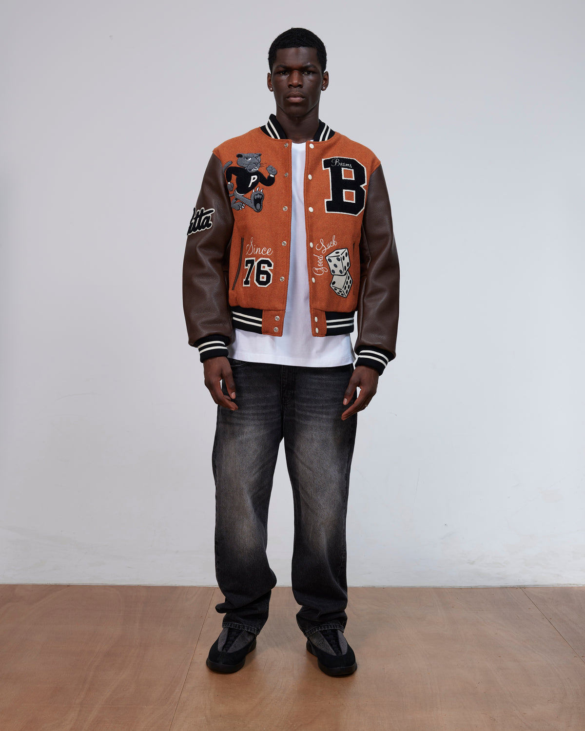 Patta x Beams 50th Anniversary Varsity Jacket (Potter's Clay)