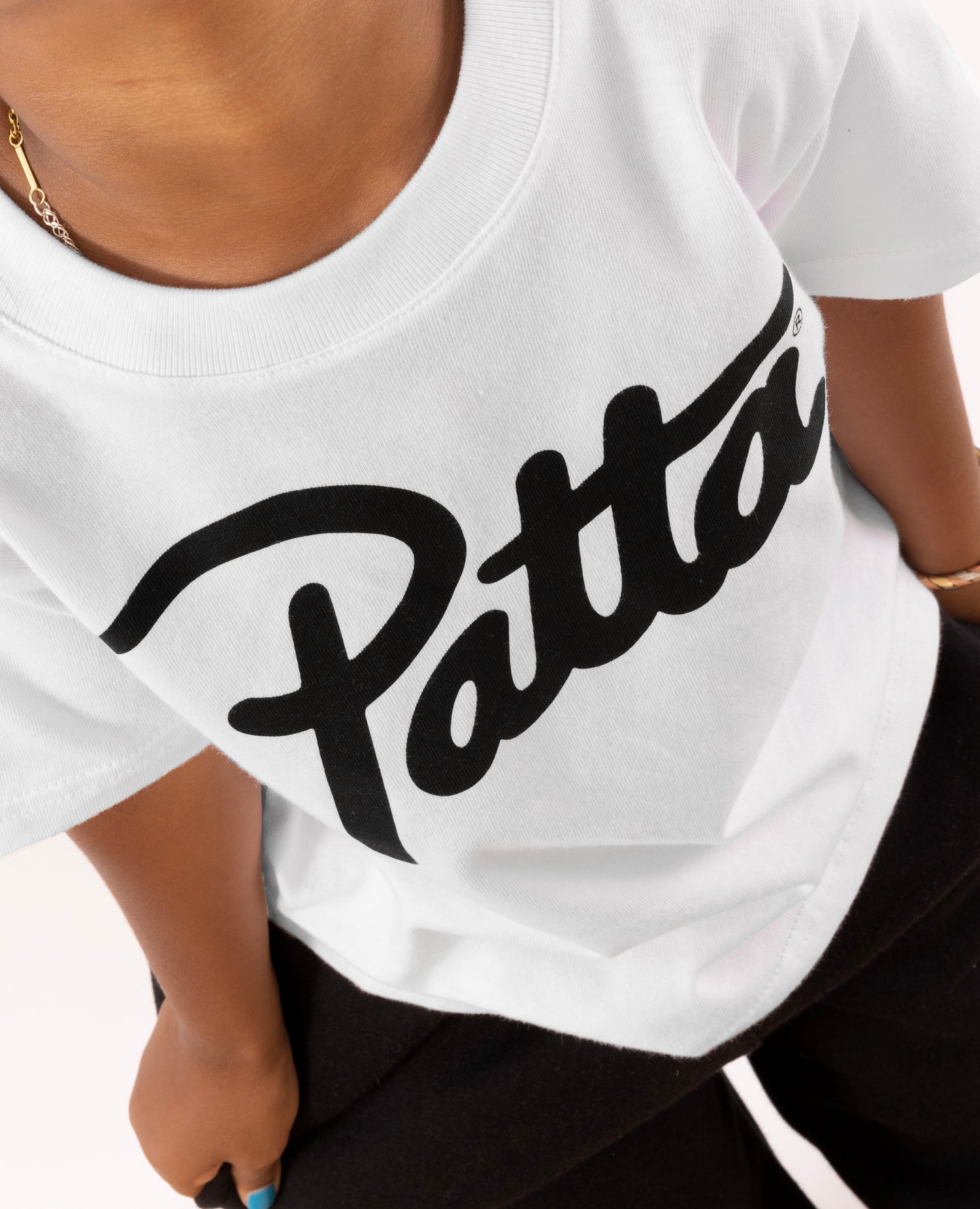 Patta Kids Script Logo T-Shirt (White)
