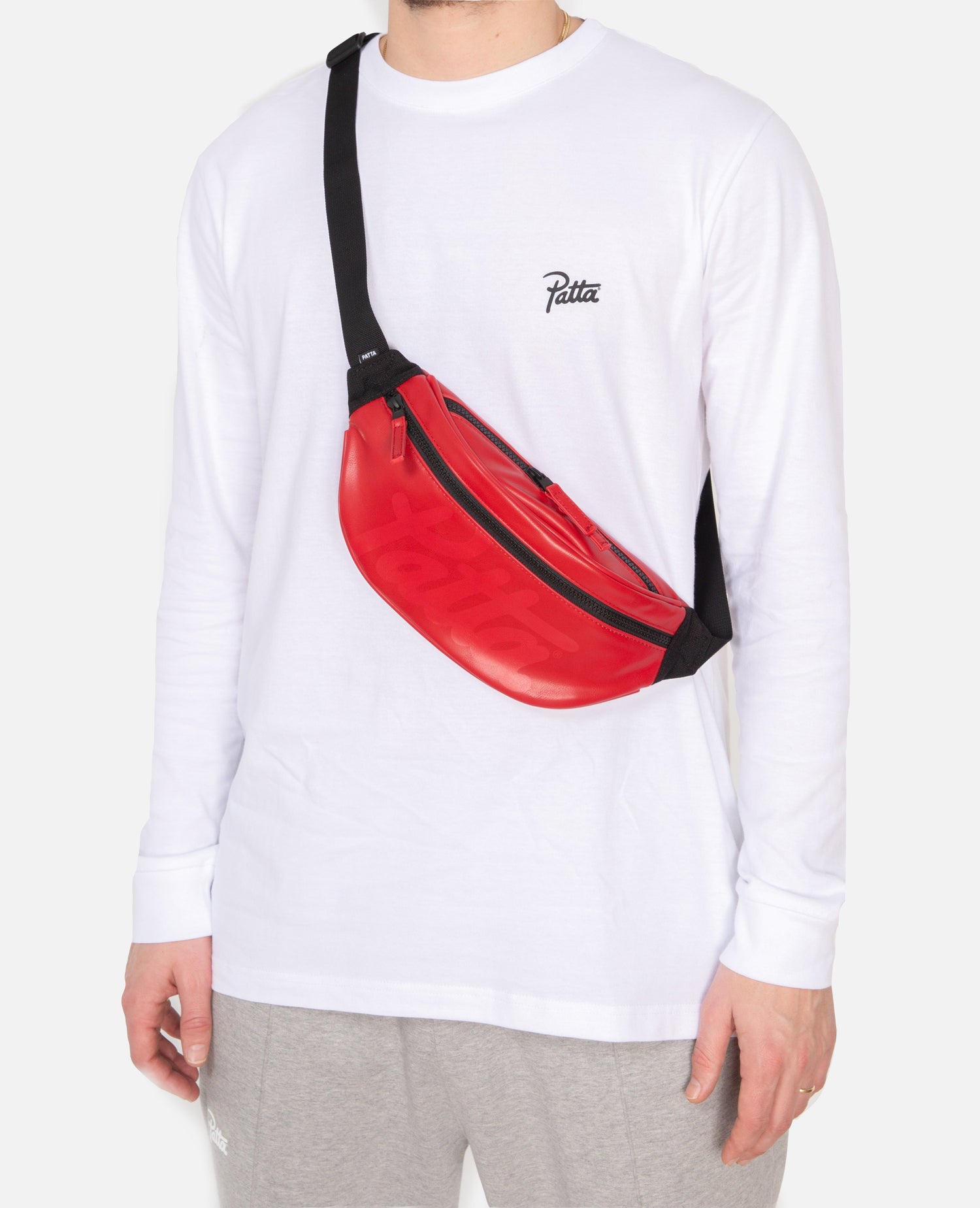 Patta Faux Leather Waistbag (High Risk Red)