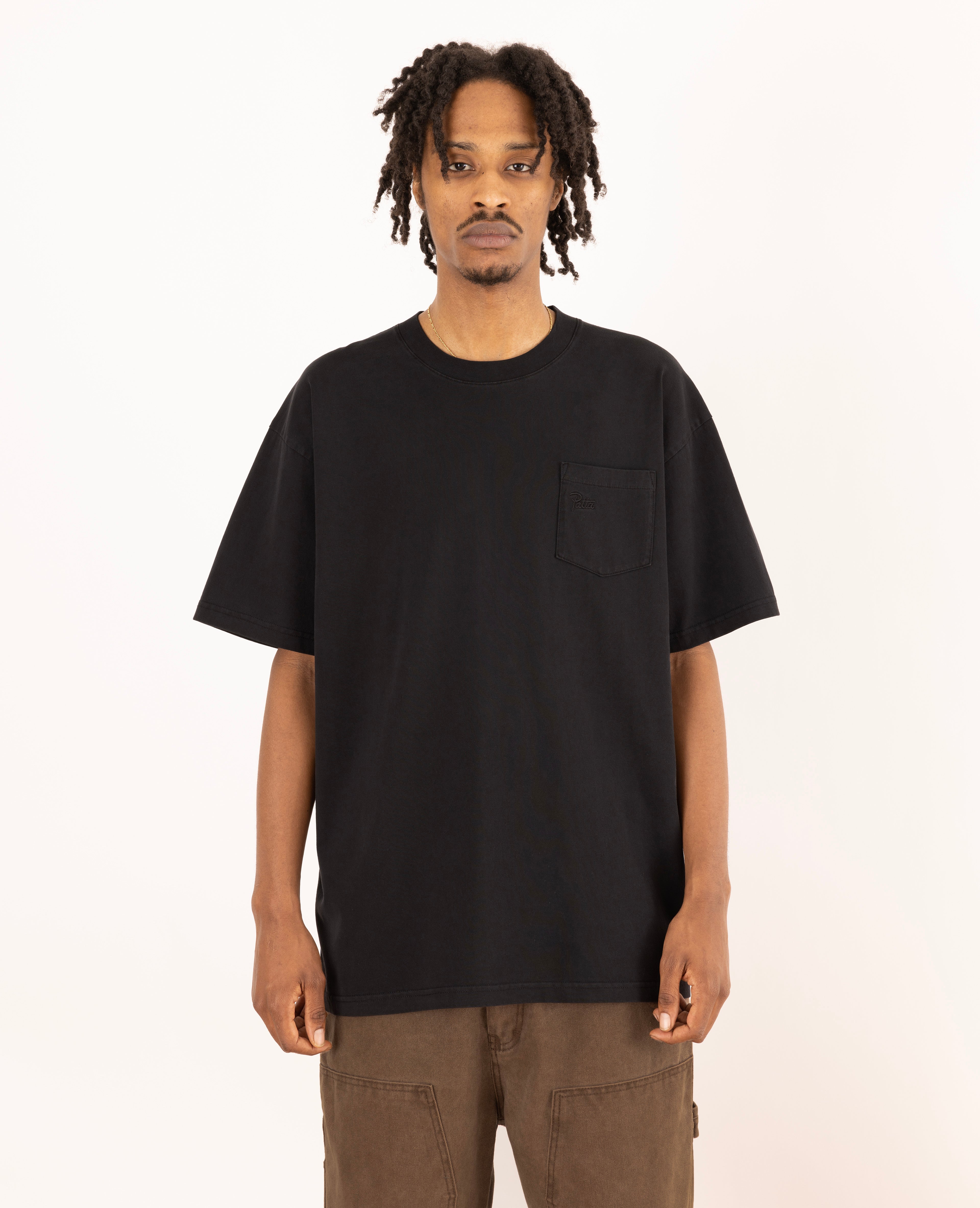 Black t shop shirt pocket