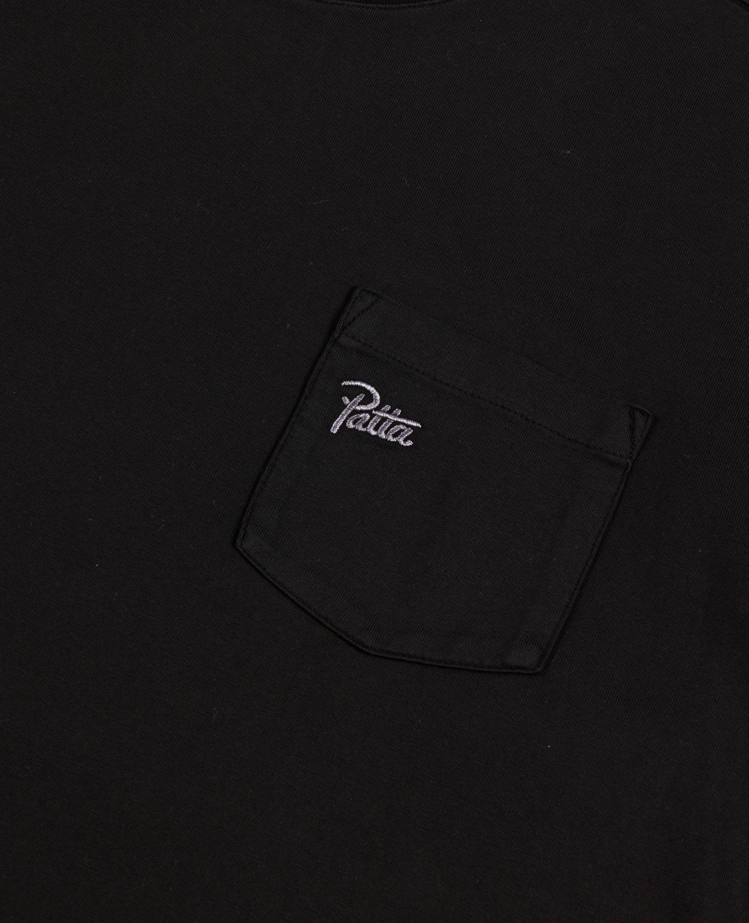 Patta Basic Washed Pocket Longsleeve T-Shirt (Black)