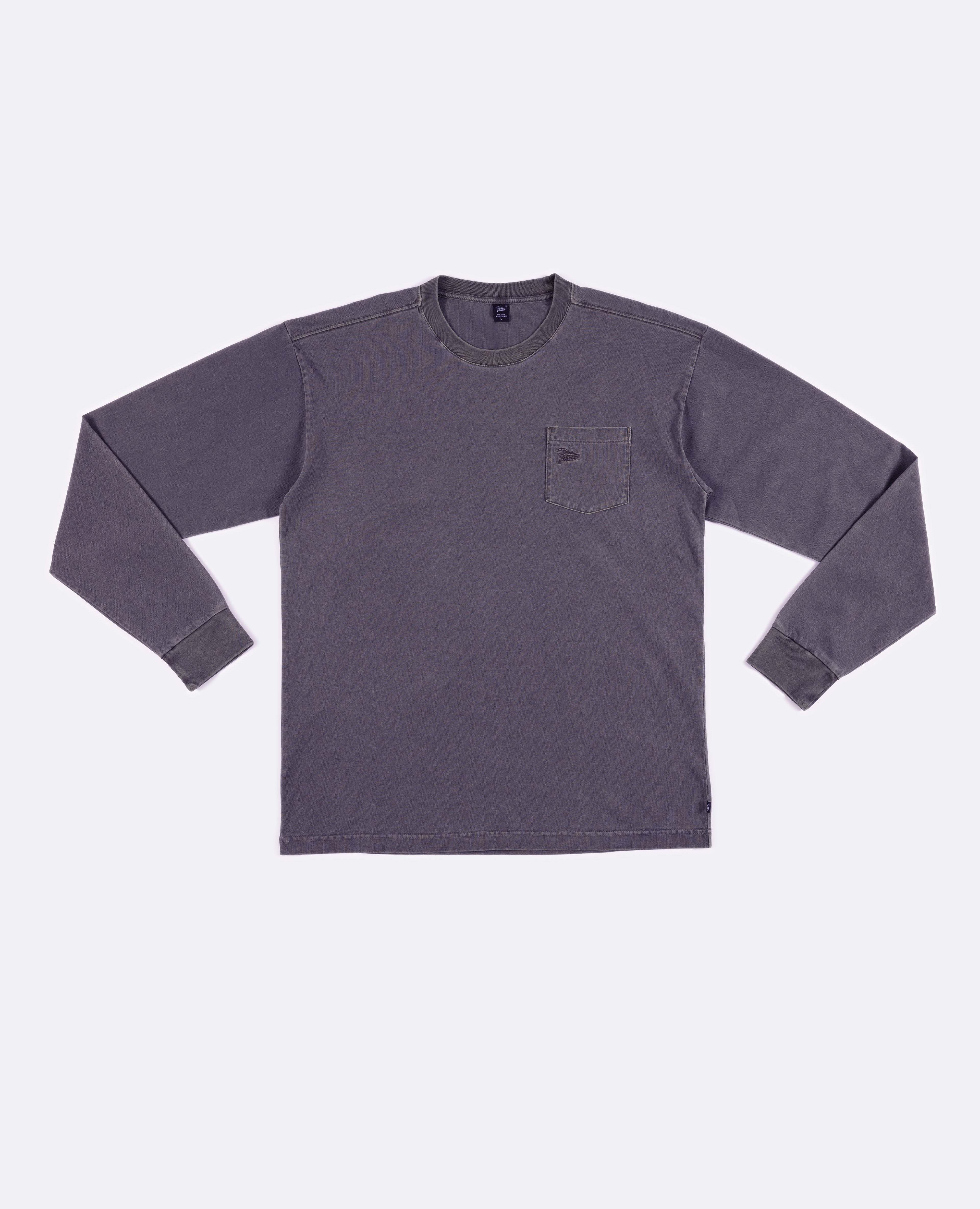 Patta Basic Washed Pocket Longsleeve T-Shirt (Odyssey Gray) – Patta UK