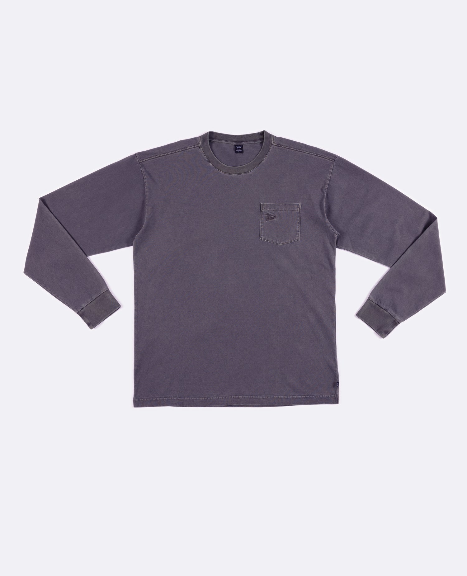 Patta Basic Washed Pocket Longsleeve T-Shirt (Odyssey Gray)